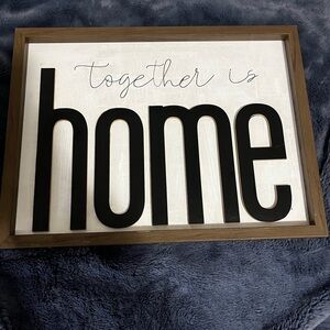 Black and White 'Together is Home' Wall Art